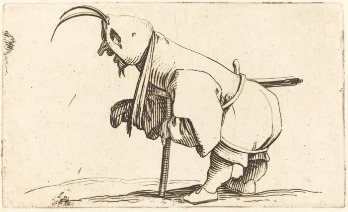 Framed Print : The Hooded Cripple, c. 1622. Creator: Jacques Callot Framed Print : The Hooded Cripple, c. 1622. Creator: Jacques Callot