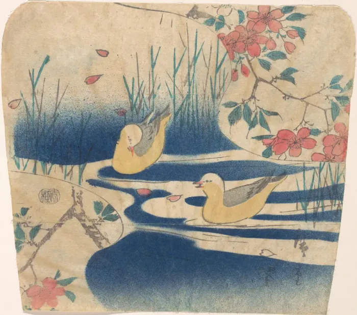 Framed Print : Hooded Gulls and Cherry Blossoms, probably 1850-62. probably 1850-62. Creator: Ando Hiroshige Framed Print : Hooded Gulls and Cherry Blossoms, probably 1850-62. probably 1850-62. Creator: Ando Hiroshige