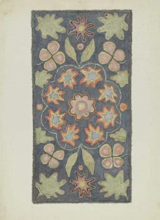 Framed Print : Hooked Rug, 1935 / 1942. Creator: Dorothy Lacey Framed Print : Hooked Rug, 1935 / 1942. Creator: Dorothy Lacey