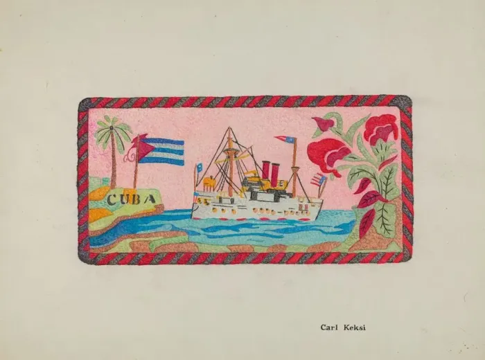 Framed Print : Hooked Rug, c. 1936. Creator: Carl Keksi Framed Print : Hooked Rug, c. 1936. Creator: Carl Keksi