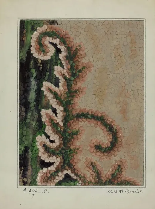 Framed Print : Hooked Rug, c. 1936. Creator: Ruth M. Barnes Framed Print : Hooked Rug, c. 1936. Creator: Ruth M. Barnes