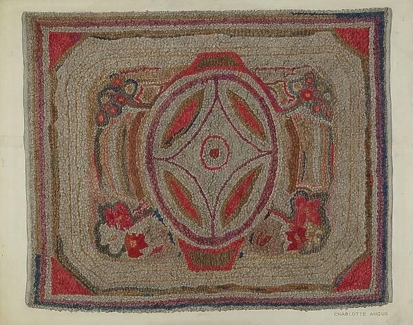Hooked Rug (Cotton), c. 1940. Creator: Charlotte Angus