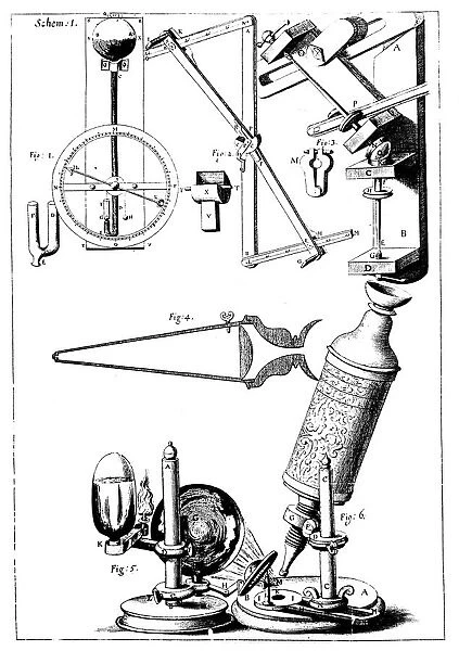 Hookes microscope with condenser for concentrating light, 1665
