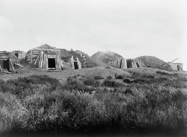 Hooper Bay homes, Hooper Bay, Alaska, c1929. Creator: Edward Sheriff Curtis