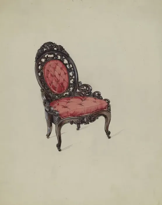 Framed Print : Hoopskirt Chair, c. 1936. Creator: Kurt Melzer