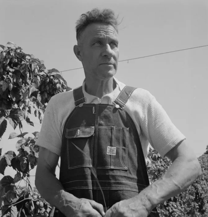 Framed Print : Hop picker, once Nebraska farm owner, Polk County, Oregon, 1939. Creator: Dorothea Lange Framed Print : Hop picker, once Nebraska farm owner, Polk County, Oregon, 1939. Creator: Dorothea Lange