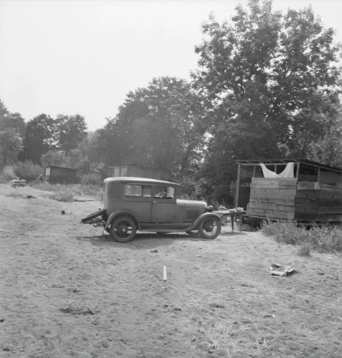Framed Print : [Hop pickers camp?], 1939. Creator: Dorothea Lange
