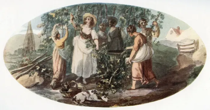 Framed Print : Hop Picking, (1912). Artist: William Hamilton Framed Print : Hop Picking, (1912). Artist: William Hamilton