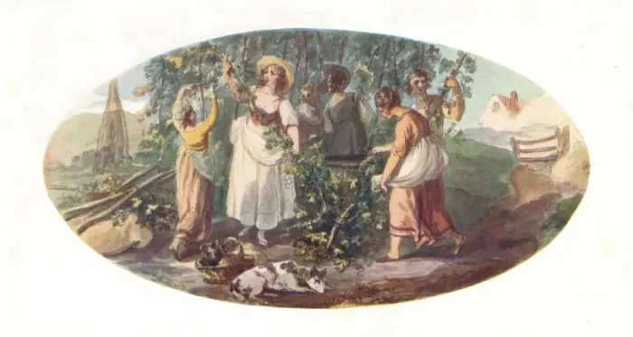 Framed Print : Hop Picking, late 18th century, (1912). Artist: William Hamilton