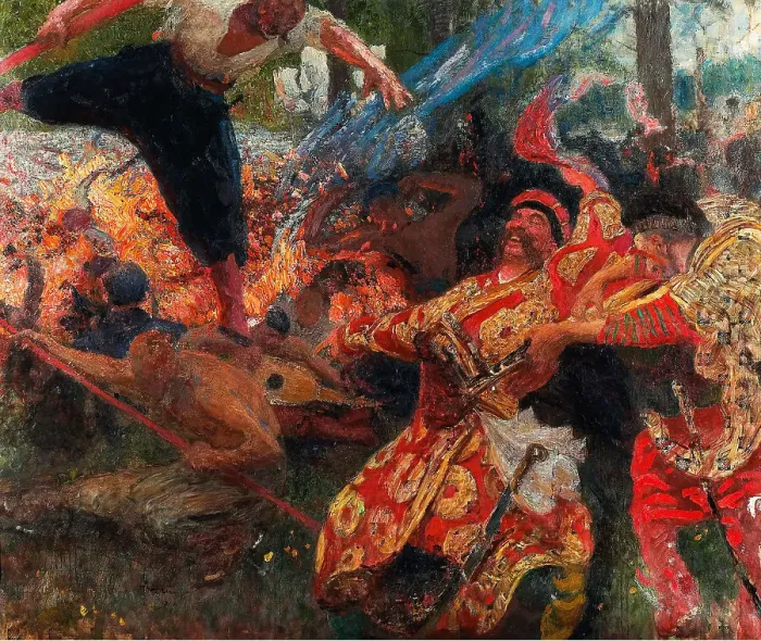 Framed Print : Hopak. Artist: Repin, Ilya Yefimovich (1844-1930) Framed Print : Hopak. Artist: Repin, Ilya Yefimovich (1844-1930)