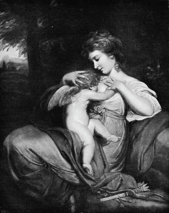 Framed Print : Hope Nursing Love (Miss Morris as Hope Nursing Cupid), c1770, (1912). Artist: Sir Joshua Reynolds Framed Print : Hope Nursing Love (Miss Morris as Hope Nursing Cupid), c1770, (1912). Artist: Sir Joshua Reynolds
