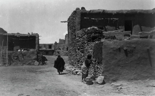 Hopi house builder, c1905. Creator: Edward Sheriff Curtis
