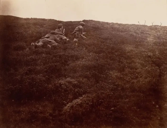 Framed Print : Horace and Edward Stalking Stags, 1856. Creator: Horatio Ross Framed Print : Horace and Edward Stalking Stags, 1856. Creator: Horatio Ross