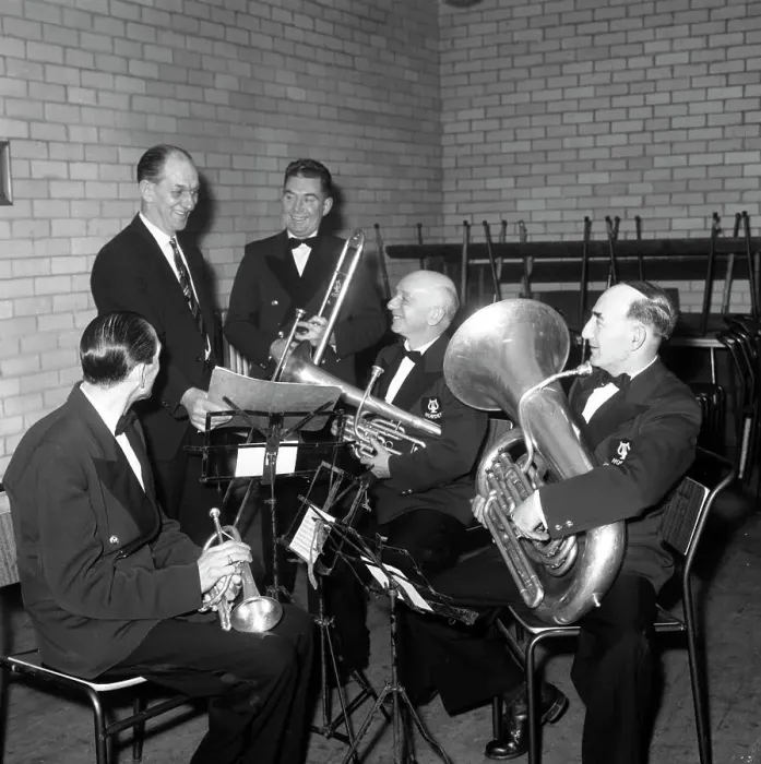 Framed Print : The Horden Colliery Band during practice, 1963. Artist: Michael Walters Framed Print : The Horden Colliery Band during practice, 1963. Artist: Michael Walters