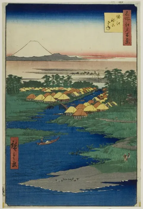 Framed Print : Horie and Nekozane, from the series One Hundred Famous Views of Edo (Meisho Edo hyakkei), 1856. Creator: Ando Hiroshige. Horie and Nekozane, from the series One Hundred Famous Views of Edo (Meisho Edo hyakkei), 1856 Framed Print : Horie and Nekozane, from the series One Hundred Famous Views of Edo (Meisho Edo hyakkei), 1856. Creator: Ando Hiroshige. Horie and Nekozane, from the series One Hundred Famous Views of Edo (Meisho Edo hyakkei), 1856