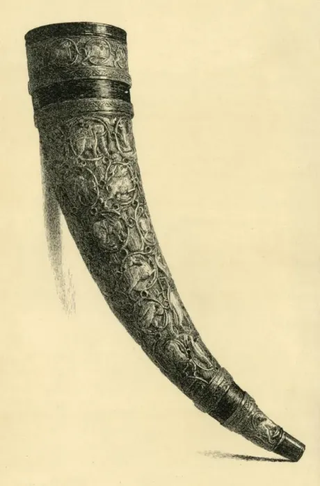 Framed Print : Horn, 11th century, (1881). Creator: A A Bradbury Framed Print : Horn, 11th century, (1881). Creator: A A Bradbury