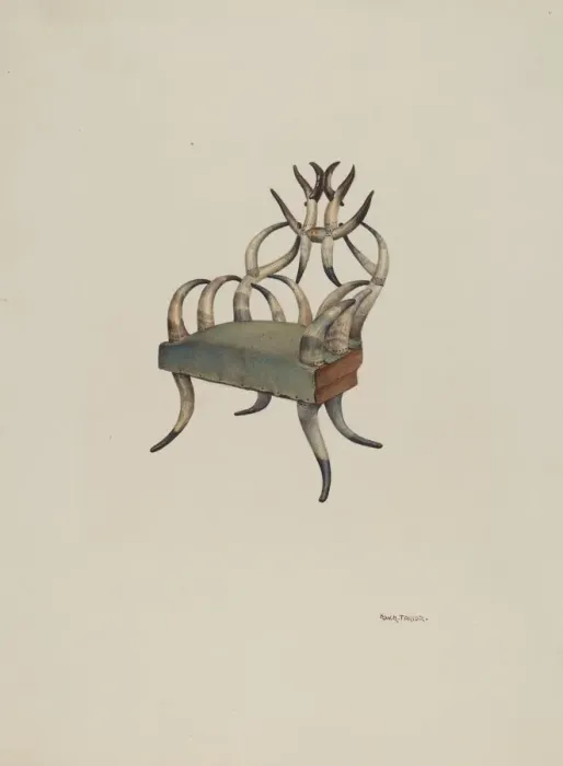 Framed Print : Horn chair, 1938. Creator: Robert W. R. Taylor Framed Print : Horn chair, 1938. Creator: Robert W. R. Taylor