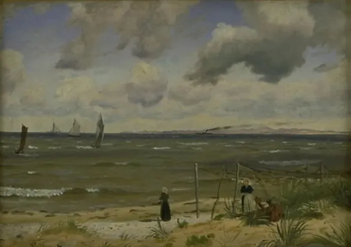 Framed Print : Hornbæk Strand in the North of Sealand, 1855. Creator: Vilhelm Kyhn Framed Print : Hornbæk Strand in the North of Sealand, 1855. Creator: Vilhelm Kyhn