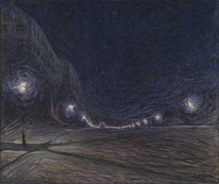 Framed Print : Hornsgatan, la nuit, 1902 Framed Print : Hornsgatan, la nuit, 1902