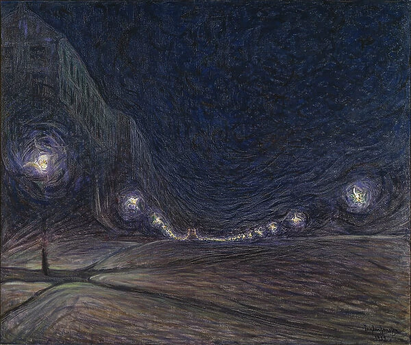 Hornsgatan by Night, 1902. Creator: Eugène Jansson
