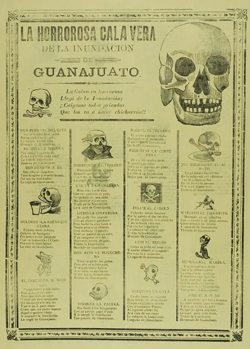 Framed Print : The Horrible Calavera of the Flooding of Guanajuato, 1900 / 10. Creators: Manuel Manilla, José Guadalupe Posada Framed Print : The Horrible Calavera of the Flooding of Guanajuato, 1900 / 10. Creators: Manuel Manilla, José Guadalupe Posada