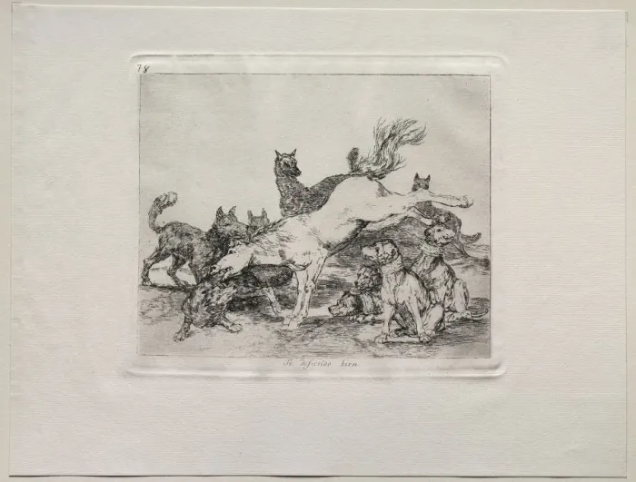 Framed Print : The Horrors of War: He Defends Himself Well. Creator: Francisco de Goya (Spanish, 1746-1828) Framed Print : The Horrors of War: He Defends Himself Well. Creator: Francisco de Goya (Spanish, 1746-1828)