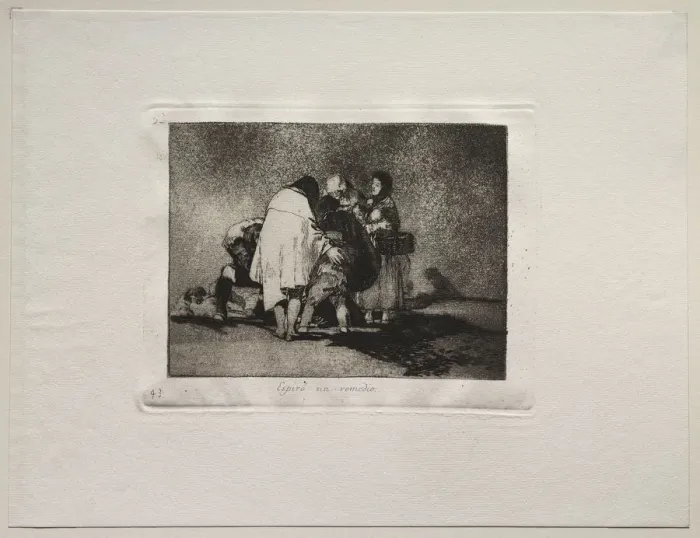 Framed Print : The Horrors of War: There Was Nothing to be Done and He Died. Creator: Francisco de Goya (Spanish Framed Print : The Horrors of War: There Was Nothing to be Done and He Died. Creator: Francisco de Goya (Spanish