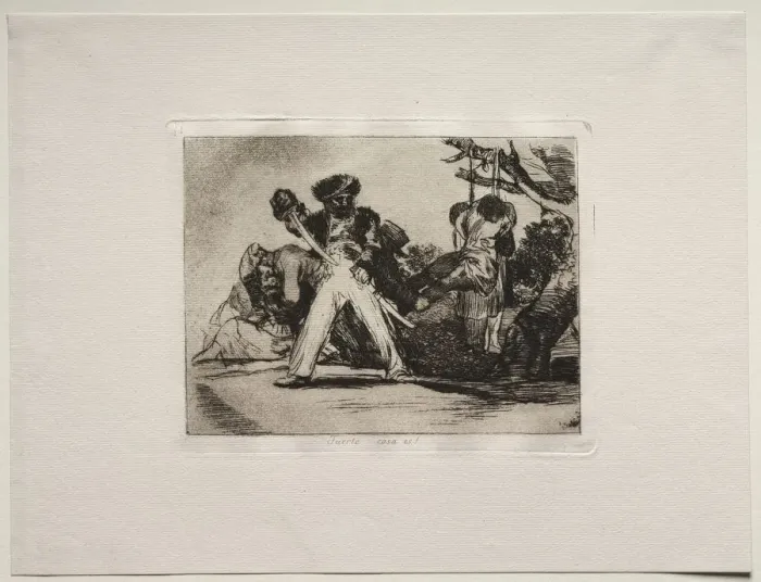 Framed Print : The Horrors of War: Thats Tough!. Creator: Francisco de Goya (Spanish, 1746-1828) Framed Print : The Horrors of War: Thats Tough!. Creator: Francisco de Goya (Spanish, 1746-1828)
