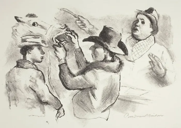 Framed Print : Horse Auction, 1939. Creator: Boardman Robinson