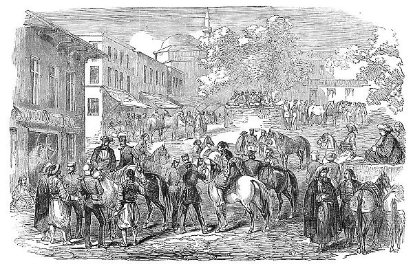 Horse Bazaar, at Constantinople, 1854. Creator: Unknown