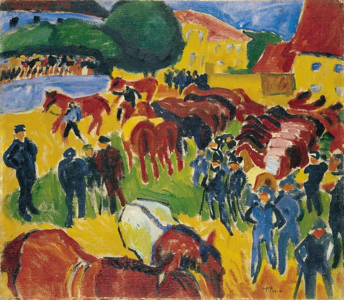 Framed Print : Horse Fair, 1910. Creator: Max Pechstein Framed Print : Horse Fair, 1910. Creator: Max Pechstein