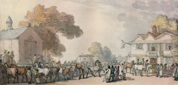 Framed Print : A Horse Fair at Southampton, c1820, (1918). Artist: Thomas Rowlandson Framed Print : A Horse Fair at Southampton, c1820, (1918). Artist: Thomas Rowlandson