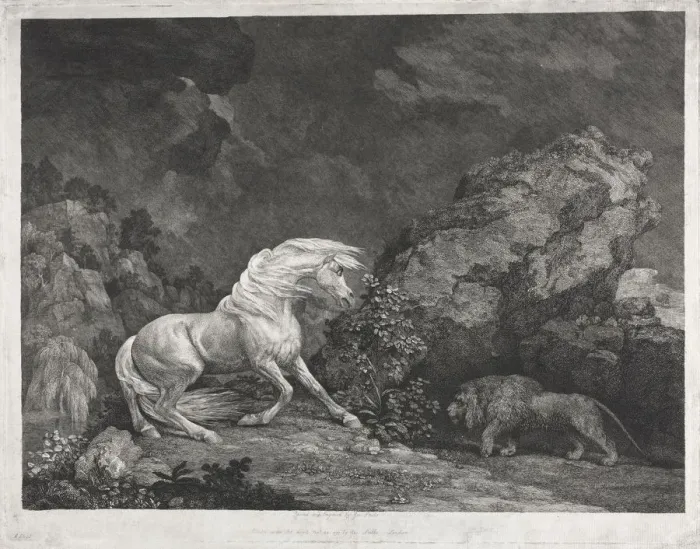 Framed Print : A Horse Frightened by a Lion, 1777. Creator: George Stubbs (British, 1724-1806) Framed Print : A Horse Frightened by a Lion, 1777. Creator: George Stubbs (British, 1724-1806)