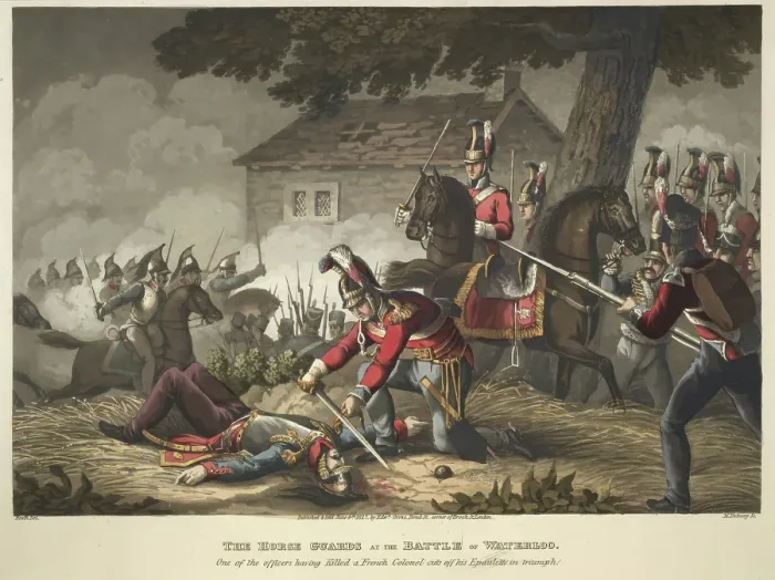Framed Print : The Horse Guards at the Battle of Waterloo, 1819. Creator: Matthew Dubourg Framed Print : The Horse Guards at the Battle of Waterloo, 1819. Creator: Matthew Dubourg
