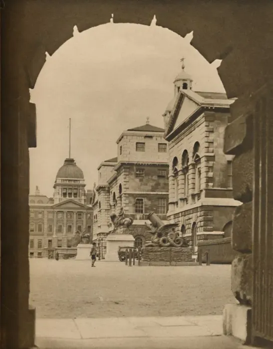 Framed Print : Horse Guards Parade Framed in the Archway of Treasury Passage, c1935. Creator: Unknown Framed Print : Horse Guards Parade Framed in the Archway of Treasury Passage, c1935. Creator: Unknown