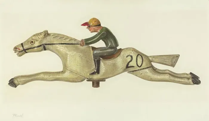 Framed Print : Horse and Jockey, c. 1939. Creator: Palmyra Pimentel Framed Print : Horse and Jockey, c. 1939. Creator: Palmyra Pimentel