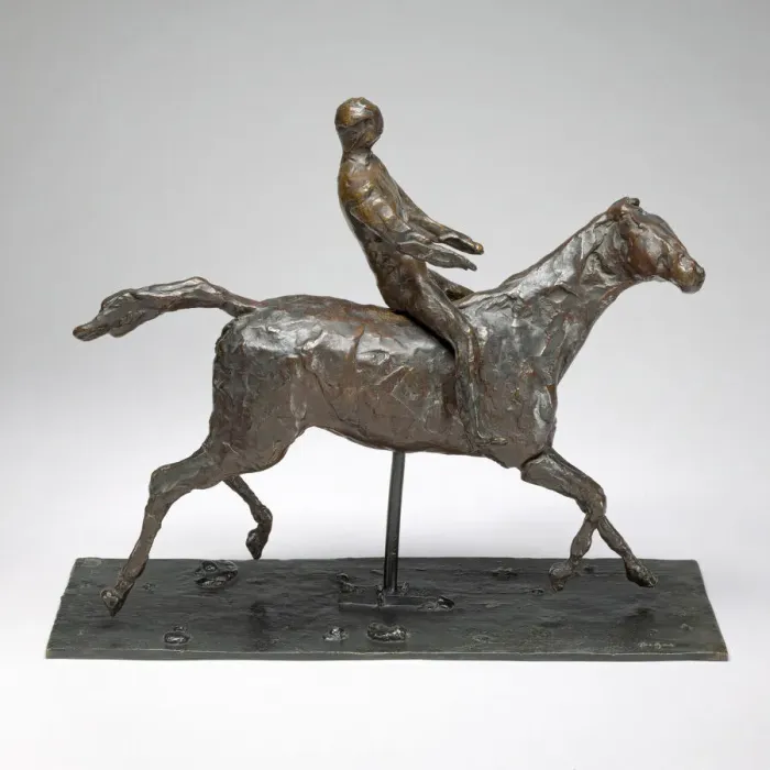 Framed Print : Horse with Jockey; Horse Galloping, Turning Head to the Right Framed Print : Horse with Jockey; Horse Galloping, Turning Head to the Right