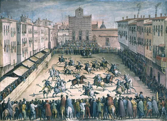 Framed Print : Horse Joust at the Piazza Santa Croce, 1561-1562. Artist: Stradanus (Straet, van der), Johannes (1523-1605) Framed Print : Horse Joust at the Piazza Santa Croce, 1561-1562. Artist: Stradanus (Straet, van der), Johannes (1523-1605)