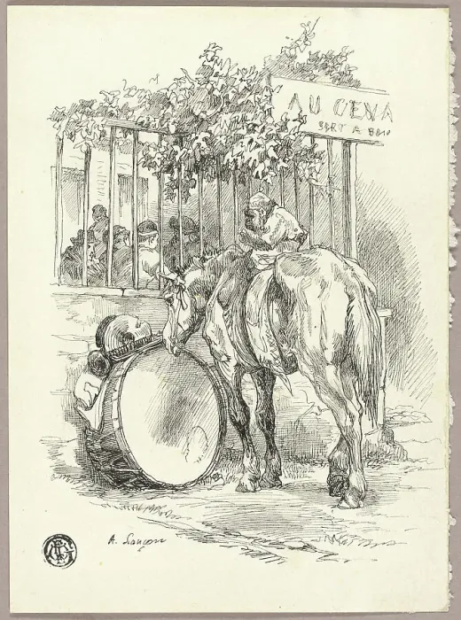 Framed Print : Horse with Monkey on Back, n.d. Creator: Auguste-Andre Lancon Framed Print : Horse with Monkey on Back, n.d. Creator: Auguste-Andre Lancon