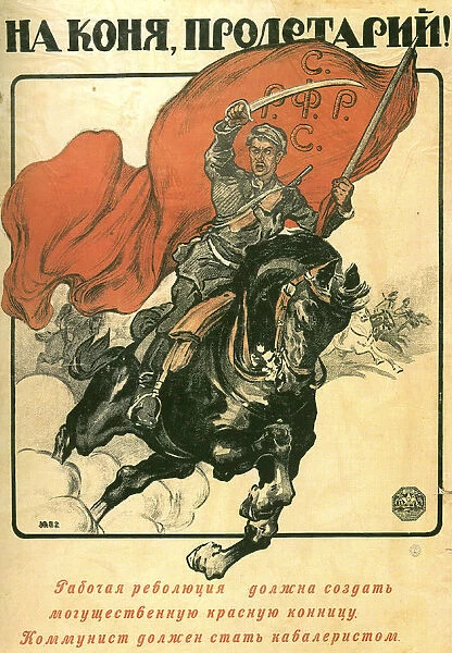 To Horse, Proletarian!, poster, 1918. Artist: Alexander Apsit