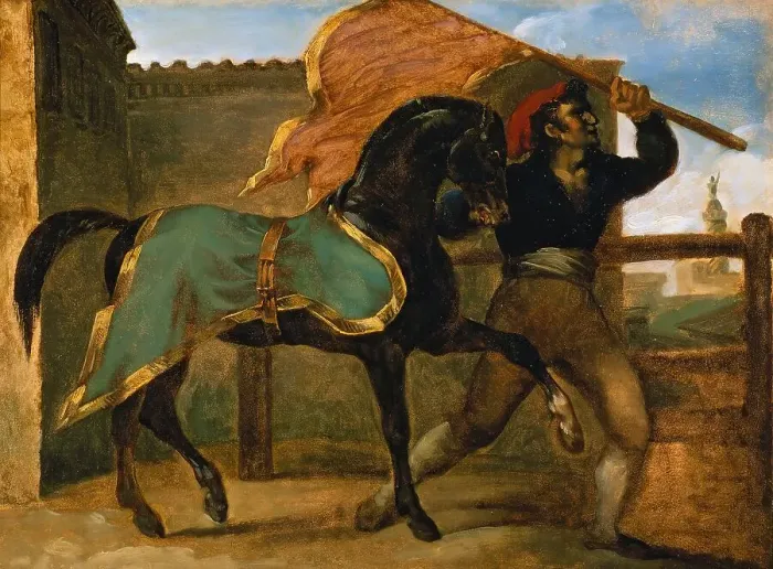 Framed Print : Horse Race, 1817. Creator: Theodore Gericault Framed Print : Horse Race, 1817. Creator: Theodore Gericault