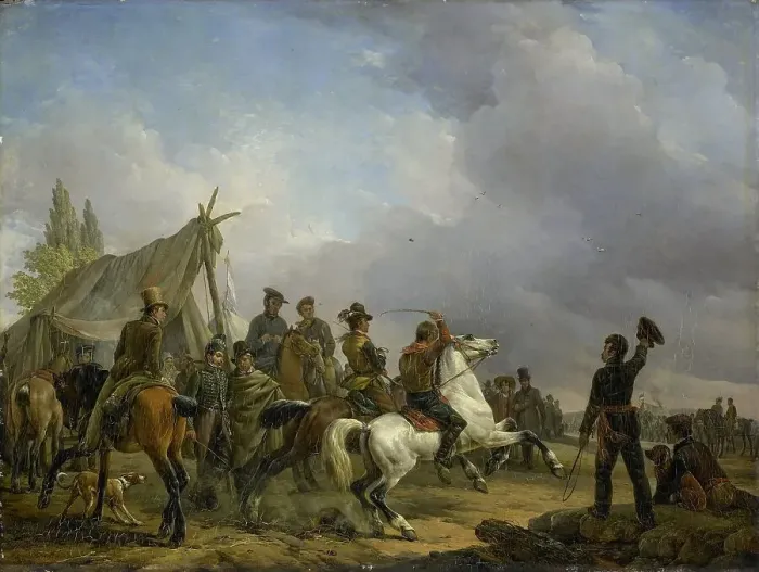 Framed Print : The Horse Race, 1829. Creator: Josephus Jodocus Moerenhout Framed Print : The Horse Race, 1829. Creator: Josephus Jodocus Moerenhout