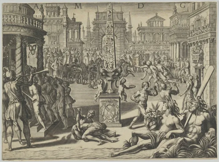 Framed Print : Horse Racing in a Roman Hippodrome, mid-16th-mid-17th century. Creator: Matthaeus Greuter Framed Print : Horse Racing in a Roman Hippodrome, mid-16th-mid-17th century. Creator: Matthaeus Greuter