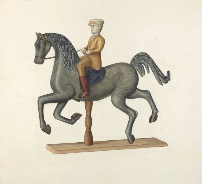 Framed Print : Horse with Rider, 1935 / 1942. Creator: Selma Sandler Framed Print : Horse with Rider, 1935 / 1942. Creator: Selma Sandler