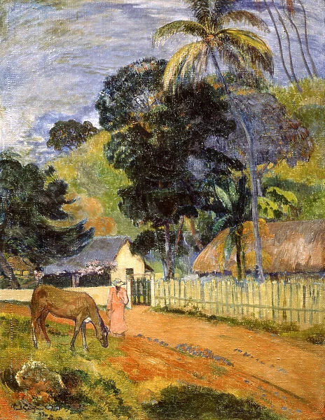 Horse on Road, Tahitian Landscape, 1899. Artist: Paul Gauguin