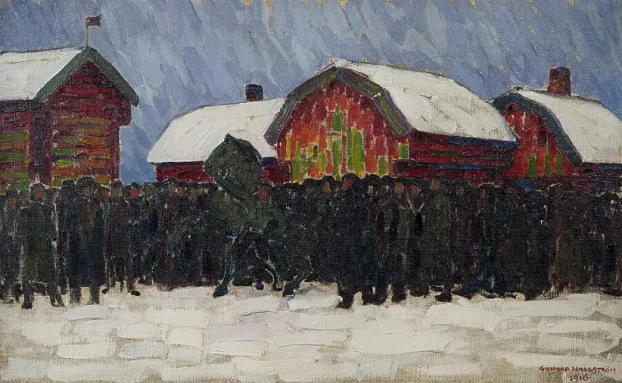 Framed Print : Horse-Sale, 1916. Creator: Gunnar August Hallström Framed Print : Horse-Sale, 1916. Creator: Gunnar August Hallström