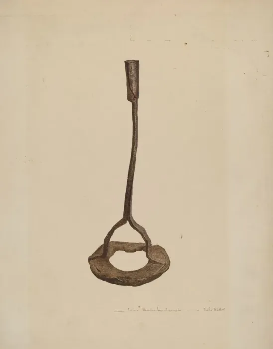 Framed Print : Horse Shoe Candle Holder, c. 1939. Creator: John Swientochowski Framed Print : Horse Shoe Candle Holder, c. 1939. Creator: John Swientochowski