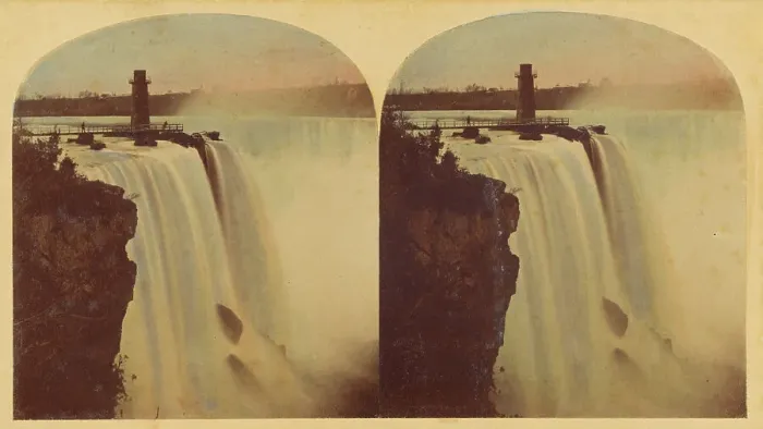 Framed Print : The Horse-Shoe Fall, Niagara. From below Goat Island. 1859. Creator: William England Framed Print : The Horse-Shoe Fall, Niagara. From below Goat Island. 1859. Creator: William England