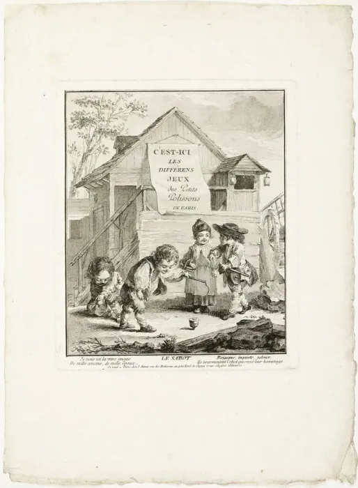 Framed Print : Horse Shoes, from The Games of the Urchins of Paris, 1770. Creator: Jean Baptiste Tilliard Framed Print : Horse Shoes, from The Games of the Urchins of Paris, 1770. Creator: Jean Baptiste Tilliard