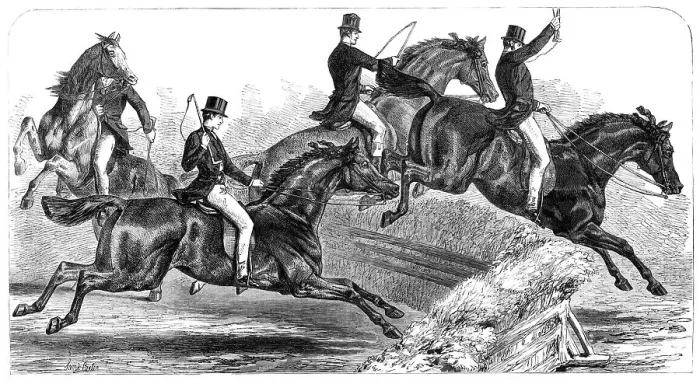 Framed Print : The Horse-Show at the Agricultural Hall Islington: trying the hunters, 1868. Creator: Unknown Framed Print : The Horse-Show at the Agricultural Hall Islington: trying the hunters, 1868. Creator: Unknown